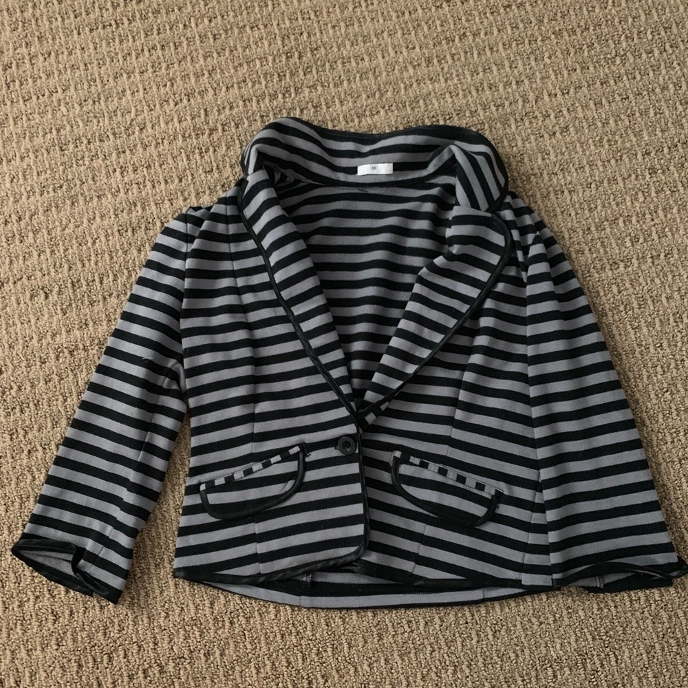 Stripe cotton blazer